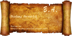 Buday Arnold névjegykártya